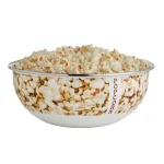 Golden Rabbit Popcorn Design Enamelware Popcorn Bowl, 4.5 Qt, White thumbnail 3