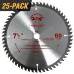 GRIP TIGHT TOOLS Grip Tight Classic 7-1/4 in. 60-Tooth Tungsten Carbide Tipped Circular Saw Blade (25-Pack) thumbnail 1