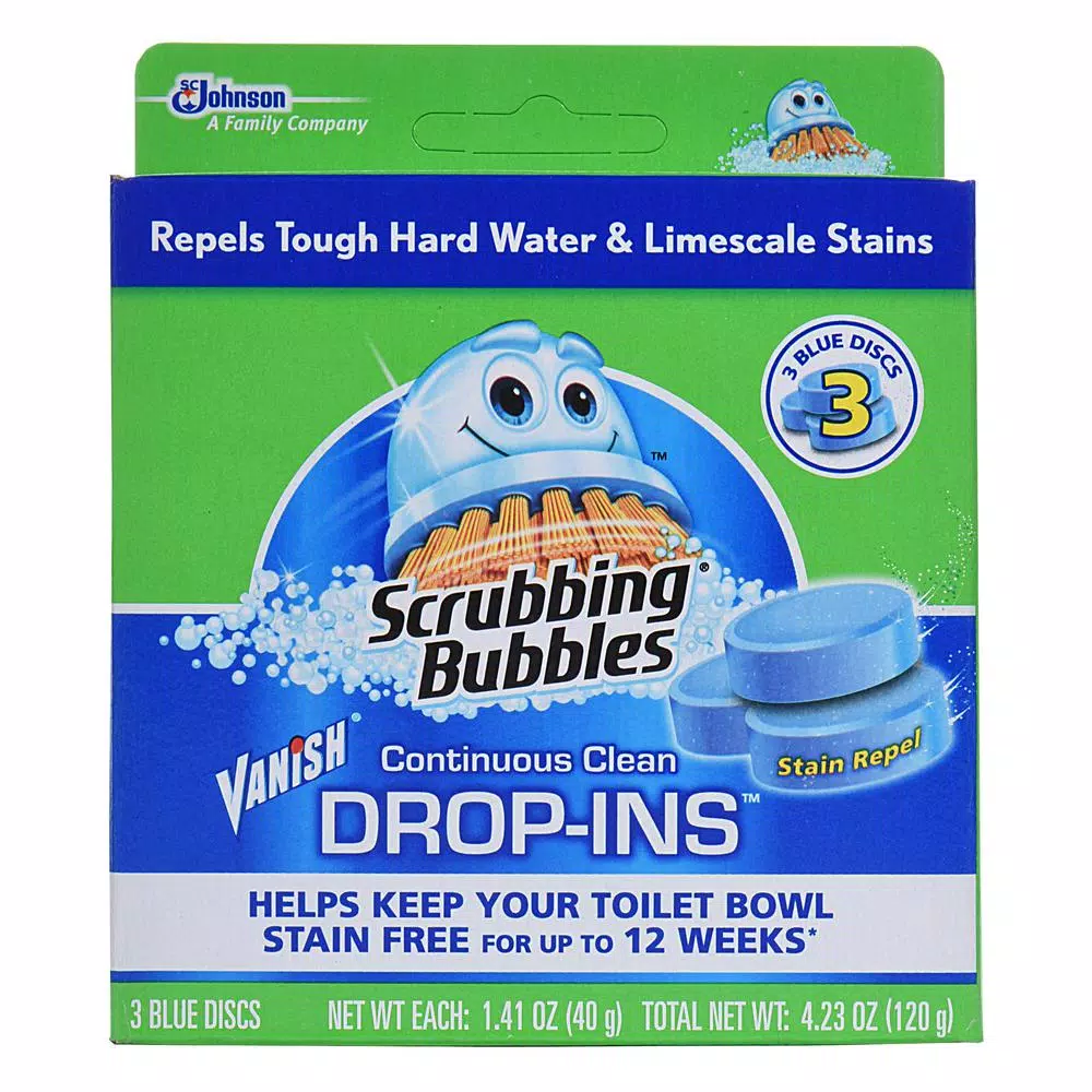 Scrubbing Bubbles Vanish Continuous Clean Toilet Bowl Cleaner Drop-Ins, Blue, 6 Pack
