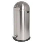Genuine Joe 13.5 Gal. Stainless Steel Round Top Pedal Trash Can with Galvanized Liner thumbnail 1