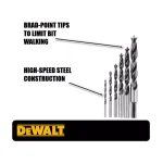 DEWALT 6-Piece High Speed Steel Brad-Point Drill Bit Set thumbnail 2