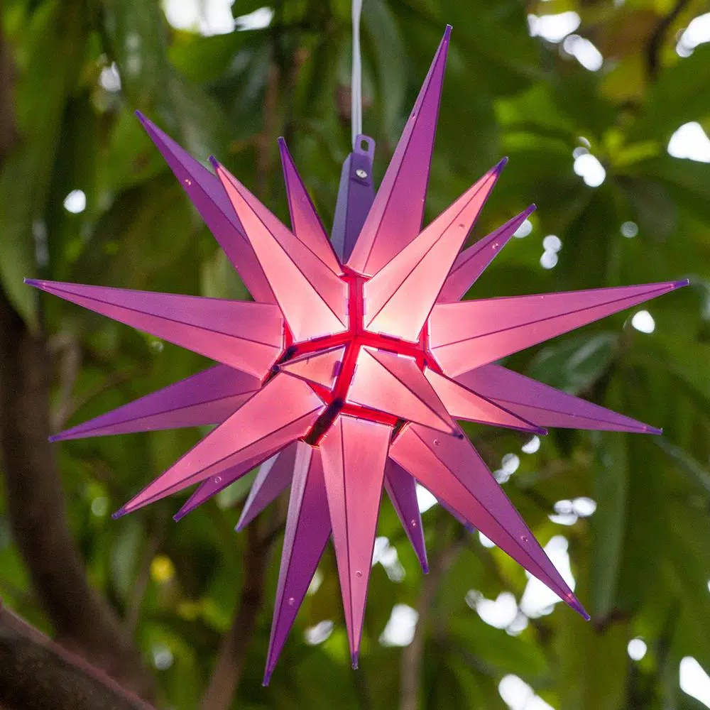Kringle Traditions 14 in. Illuminated LED Purple Moravian Star Holiday Decoration