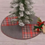 VHC Brands Anderson 21 in. Cherry Red Rustic Christmas Patchwork Mini Tree Skirt thumbnail 4
