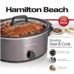 Hamilton Beach 6 Qt. Stovetop Sear and Cook Slow Cooker, Stainless Steel thumbnail 3