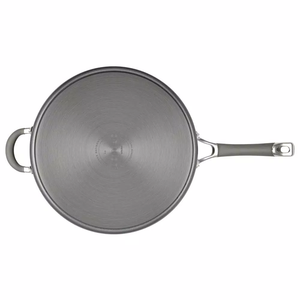 Circulon Elementum 5 qt. Hard-Anodized Aluminum Nonstick Saute Pan with Glass Lid, Oyster Gray