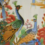 Unbranded Oriental Furniture 24 in. White Satsuma Porcelain Umbrella Stand & Floor Vase with Peacock Design thumbnail 5