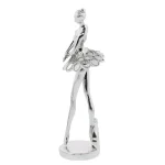 LITTON LANE 14 in. Decorative Ballerina Sculptures in Silver Polystone (3-Pack) thumbnail 2