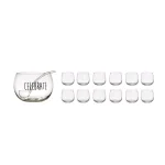 3R Studios 6.5 qt. Clear Glass Celebrate Punch Bowl Set with Ladle and 8 Glasses thumbnail 1