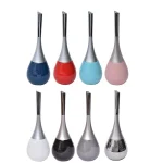 Unbranded Water Drop Ceramic Toilet Bowl Brush and Holder Set - Navy Blue thumbnail 2