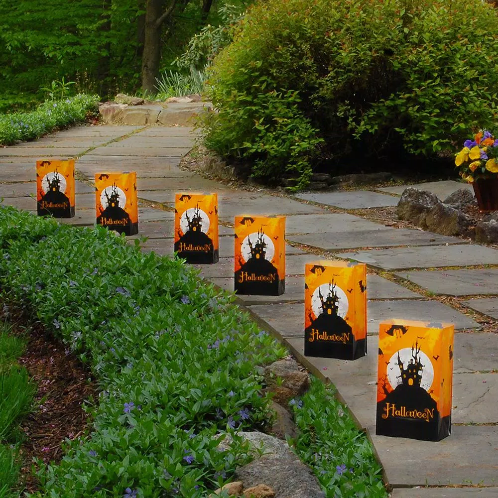 LUMABASE LumaLite Luminaria Kit Halloween House - 6-Count LED Walkway Lights