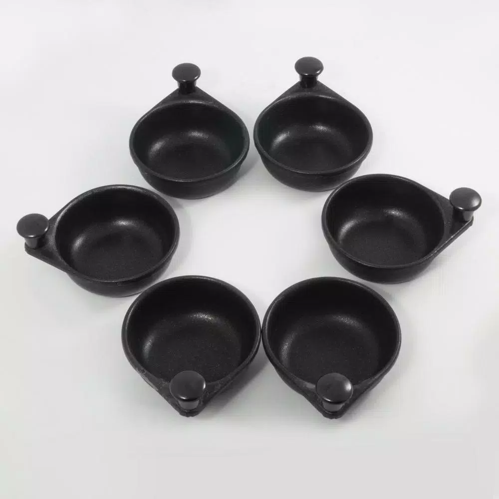 ExcelSteel Professional 6-Cup Stainless Steel Egg Poacher Set with Non-Stick Cups and Silicone Spatula