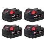 Milwaukee M18 REDLITHIUM XC 6.0 Ah 18V Lithium-Ion Battery Pack (4-Pack) thumbnail 1