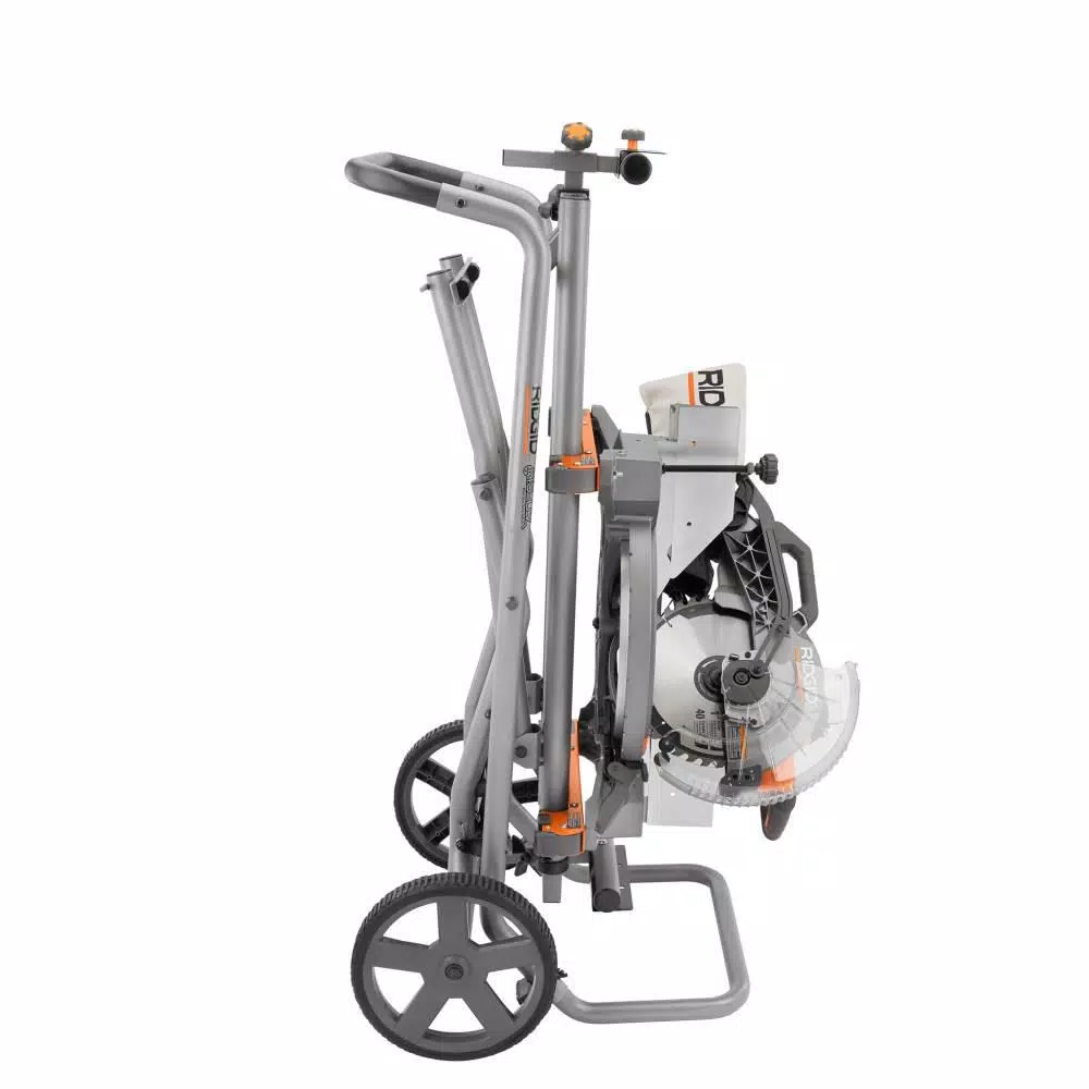 RIDGID Universal Mobile Miter Saw Stand with Mounting Braces and Large Wheels