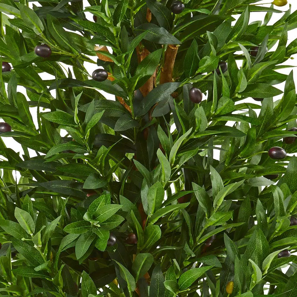 Nearly Natural 4.5 ft. Artificial Olive Cone Topiary Tree - UV-Resistant Indoor/Outdoor Greenery