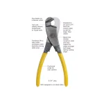 Jonard Hardline Coax and Fiber Cable Cutter, Up to 3/4 in. Diameter, Banana Cutter thumbnail 3