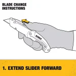 DEWALT Folding Retractable Utility Knife with Metal Body and Blade Storage thumbnail 6