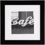 Pinnacle Black Wood Square Floater Picture Frame - 12 in. x 12 in. or 8 in. x 8 in. with White Mat thumbnail 1