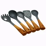 Oster Everwood Kitchen Nylon Utensil Set (5-Piece) with Wood-Inspired Handles thumbnail 1