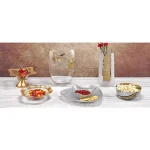 Badash Crystal 10 in. White Alabaster Glass Serving Bowl with Gold Rim, 32 oz. thumbnail 3