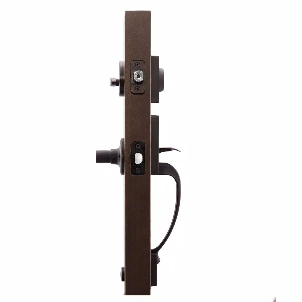 Copper Creek Craftsman Tuscan Bronze Front Door Handleset with Contemporary Zane Lever Trim