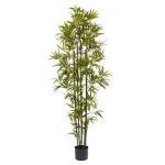 Pure Garden 72 in. Artificial Bamboo Plant with Black Pot thumbnail 1