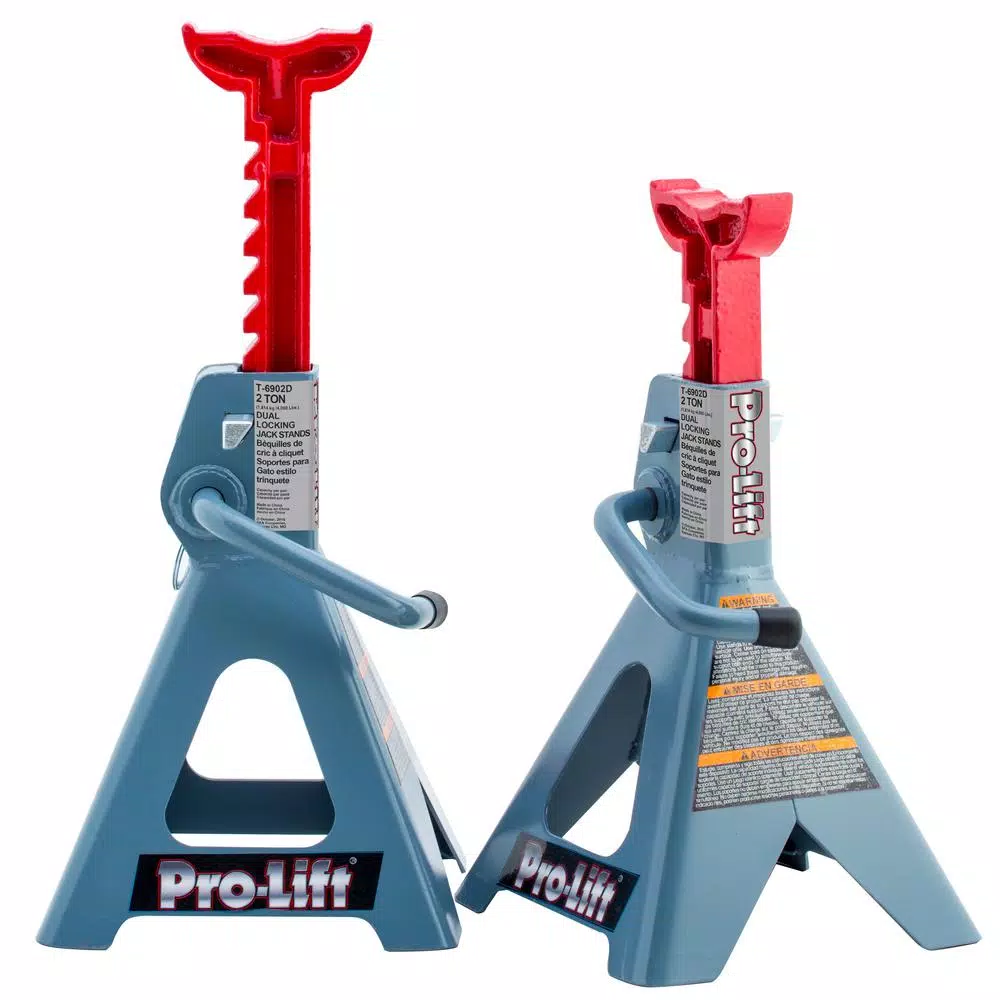 Pro-Lift 2-Ton Double Pin Jack Stands Pair - 4000 lb Capacity Heavy Duty Steel