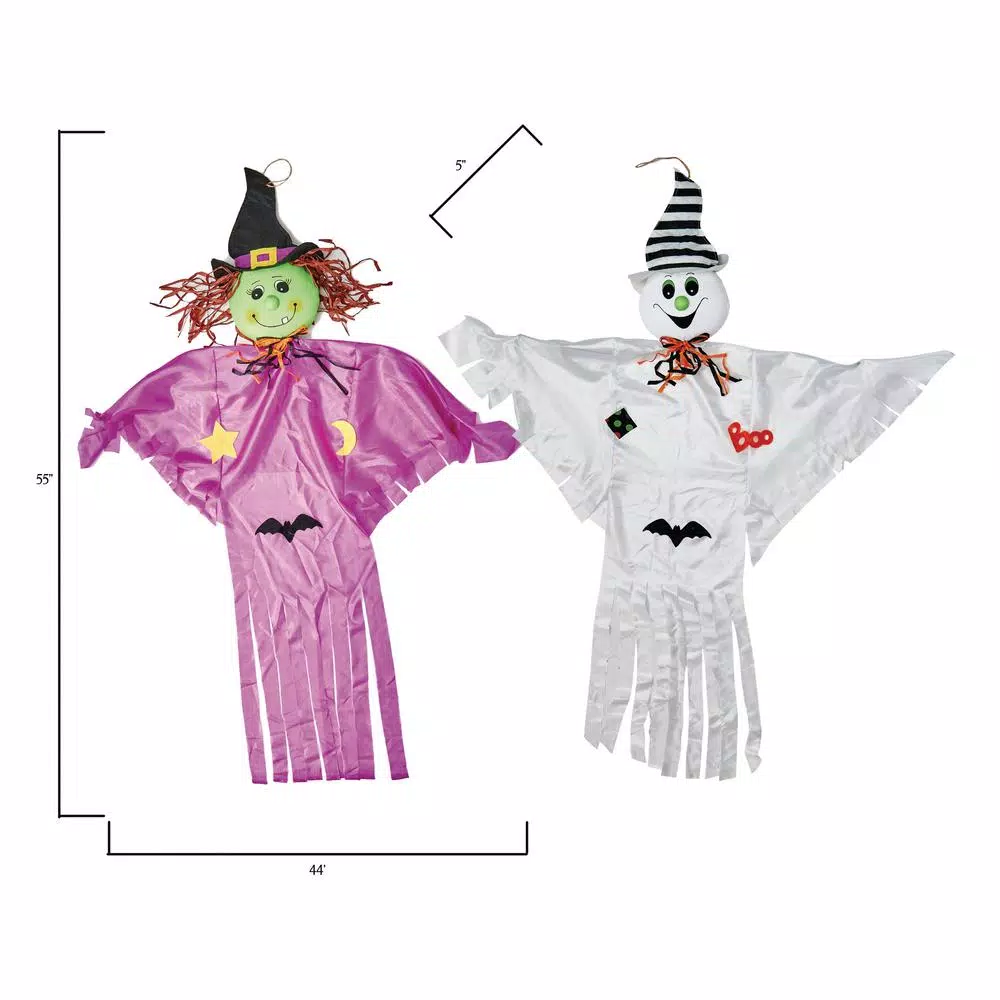 Worth Imports 55 in. Halloween Hanging Ghost and Witch Decor Set (2-Pack)