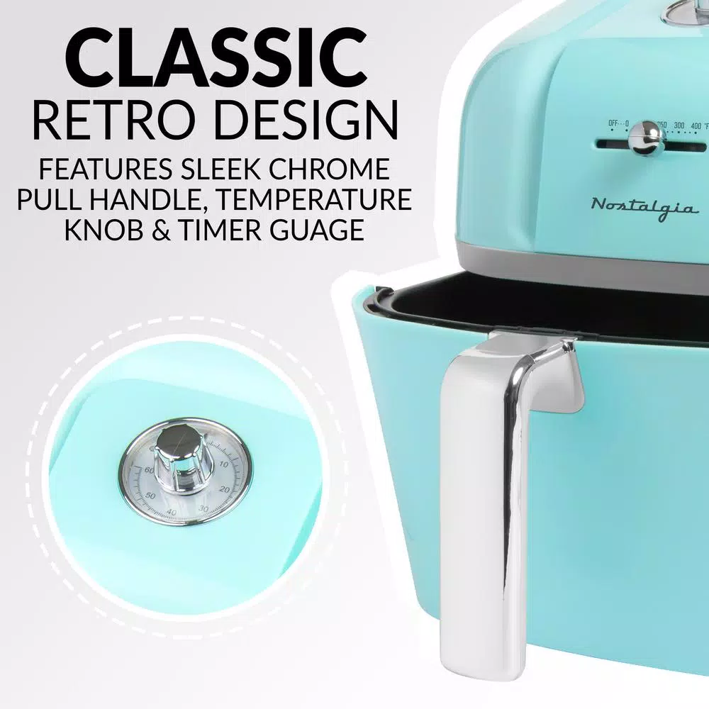 Nostalgia Classic Retro 7 Qt. Air Fryer, Aqua Blue