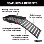 CURT Aluminum Hitch Cargo Carrier with Folding Ramp, 500 lb. Capacity, 2 in. Receiver thumbnail 2