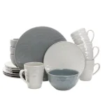 Elama Tahitian Grand 16-Piece Blue Stoneware Dinnerware Set, Service for 4 thumbnail 1