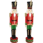 Sunnydaze Decor 37.5 in. Kristoff Nutcracker Soldier Christmas Sculpture (Set of 2) thumbnail 1
