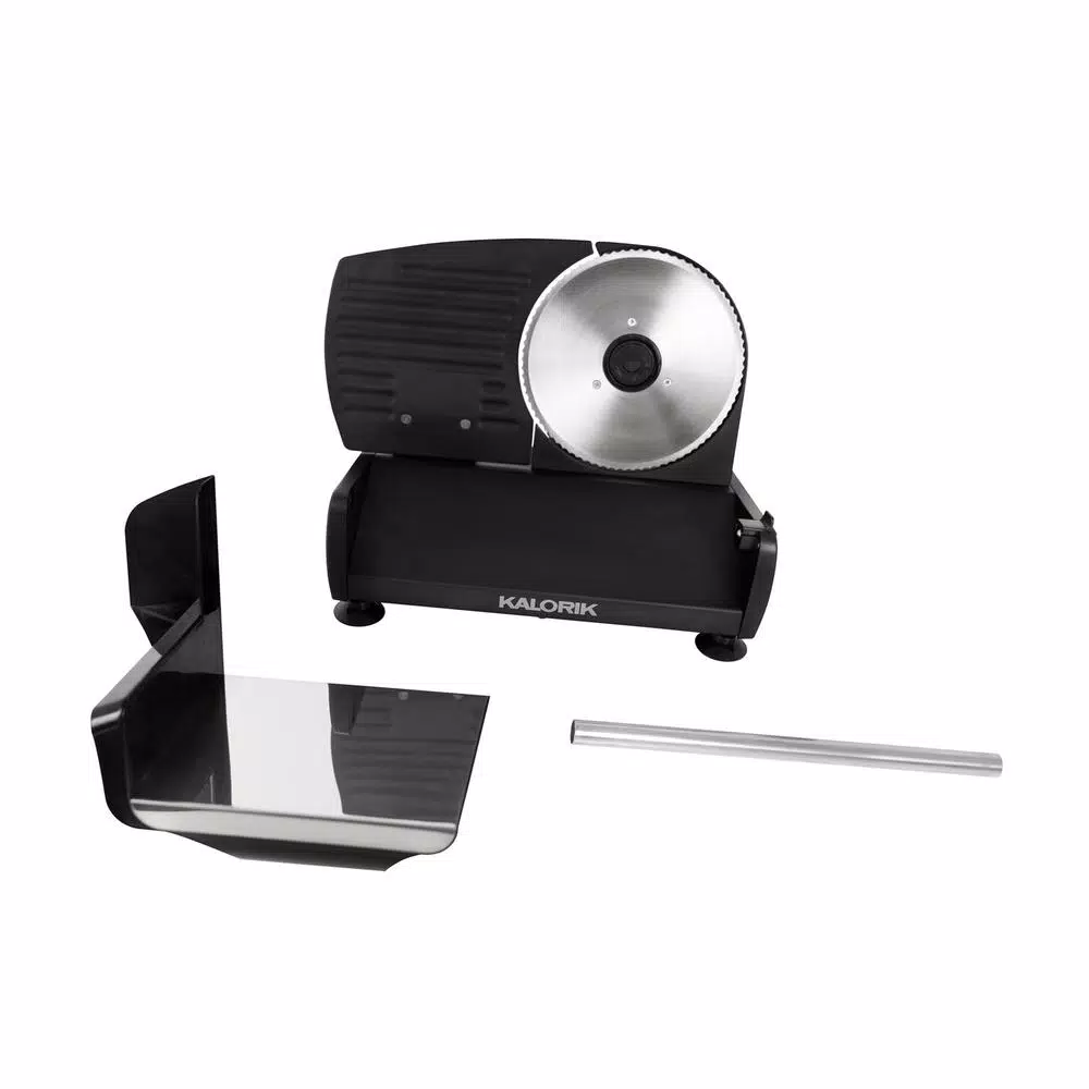 Unbranded Kalorik 200W Professional Food Slicer with 7.5 in. Stainless Steel Serrated Blade, Black