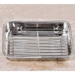 Unbranded Stainless Steel Roasting Pan with Removable Rack, 18 x 14 inch thumbnail 2