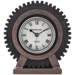 FirsTime & Co. Gear Tabletop Analog Clock - Satin Black & Aged Rust thumbnail 4