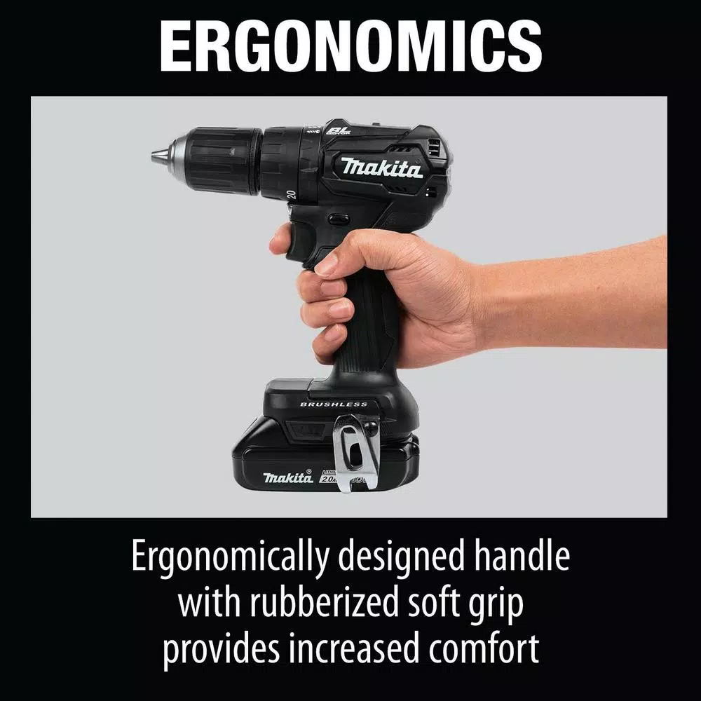 Makita 18V LXT Sub-Compact Brushless 1/2 in. Hammer Driver-Drill Kit with 2x 2.0Ah Batteries and Charger