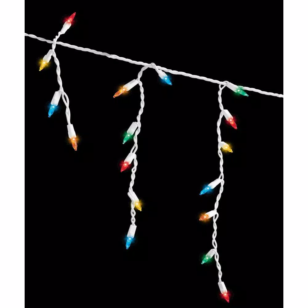 Home Accents Holiday 300-Light Multi-Color Smooth LED Mini Icicle Lights, 4-Pack Set
