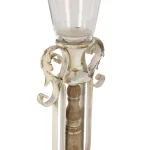LITTON LANE Distressed White Wood, Glass and Metal Hurricane Candle Holder thumbnail 5