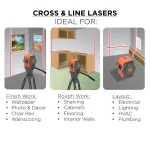 Johnson 40-6648 Self-Leveling Cross and Line Laser Level with Plumb Line thumbnail 2