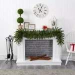 Nearly Natural 6 ft. Pre-lit Green Pine Artificial Christmas Garland with 35 LED Lights thumbnail 4