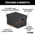 CURT Lockable Breakaway Battery Case, 5" x 3-1/4" x 3-7/8" thumbnail 6