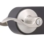 Toledo Fine Locks Satin Nickel Privacy Lever Set - Wave Style Interior Door Handle thumbnail 3