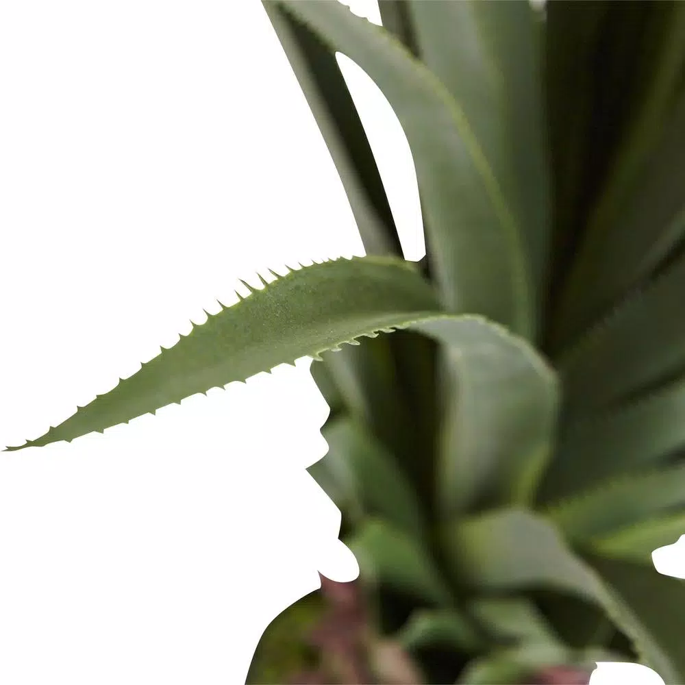 Nearly Natural 4 ft. Spiked Agave Artificial Plant in Black Plastic Pot