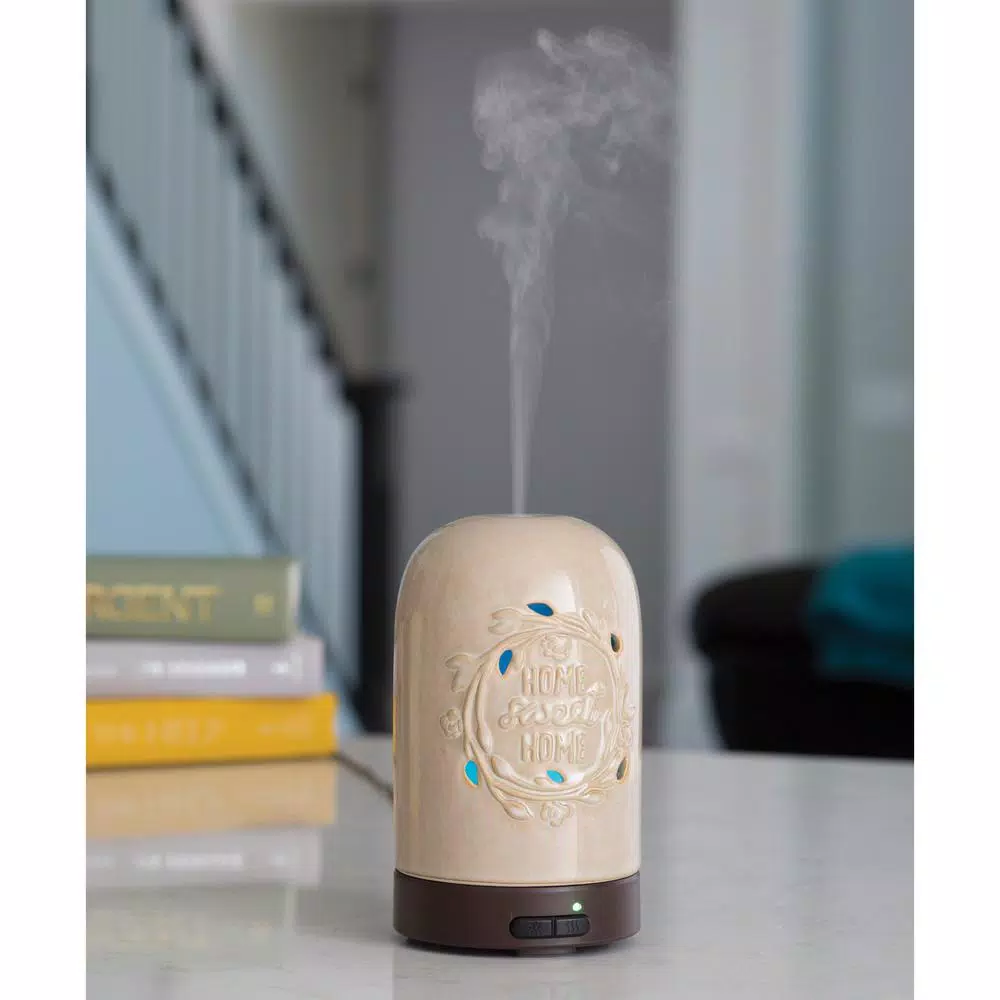 Airome Airom Home Sweet Home Ultrasonic Essential Oil Diffuser - 9.3 in Ceramic Farmhouse Decor