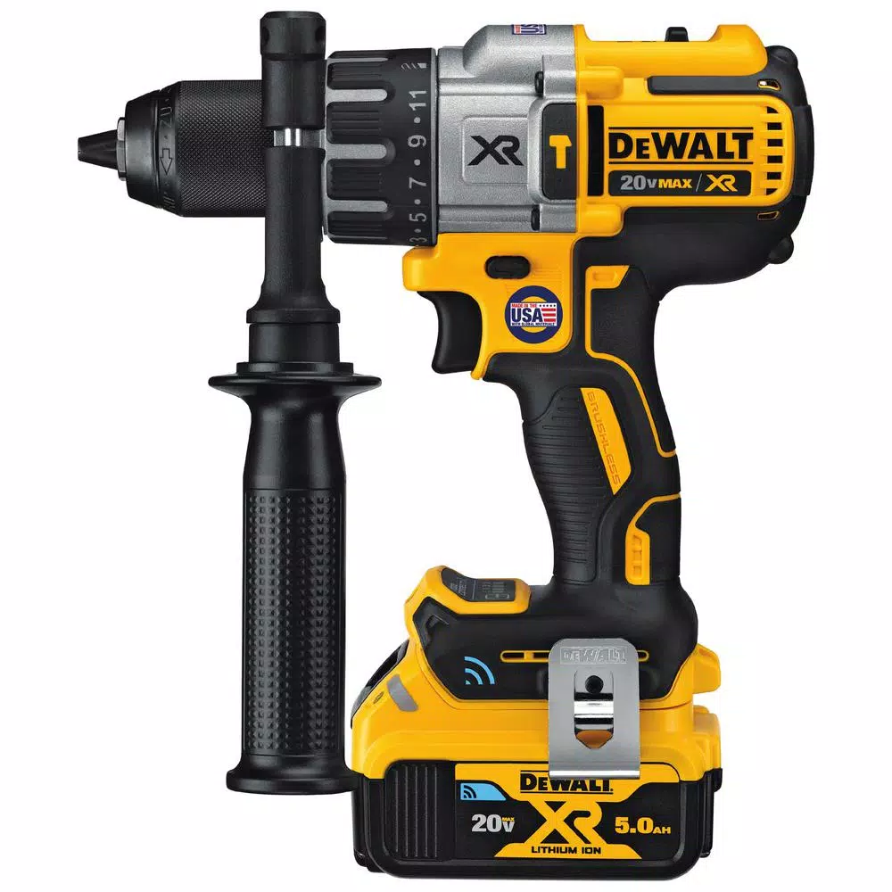 DEWALT 20V MAX XR 1/2 in. Brushless Hammer Drill/Driver Kit with Tool Connect, (2) 5 Ah Batteries & Charger