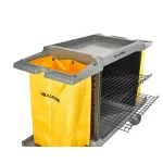 Alpine Industries 2-Wire Shelf Janitorial Cleaning Cart with 2 Yellow Vinyl Bags thumbnail 2
