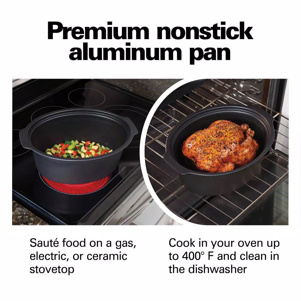 Hamilton Beach 6 Qt. Stovetop Sear and Cook Programmable Slow Cooker, Stainless Steel