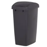 Rubbermaid 12.5 Gal. Black Swing Top Plastic Wastebasket thumbnail 2
