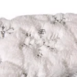 Unbranded 48 in. White Plush Tree Skirt and 2 Stockings Set with Snowflake Embroidery and Beaded Design thumbnail 4