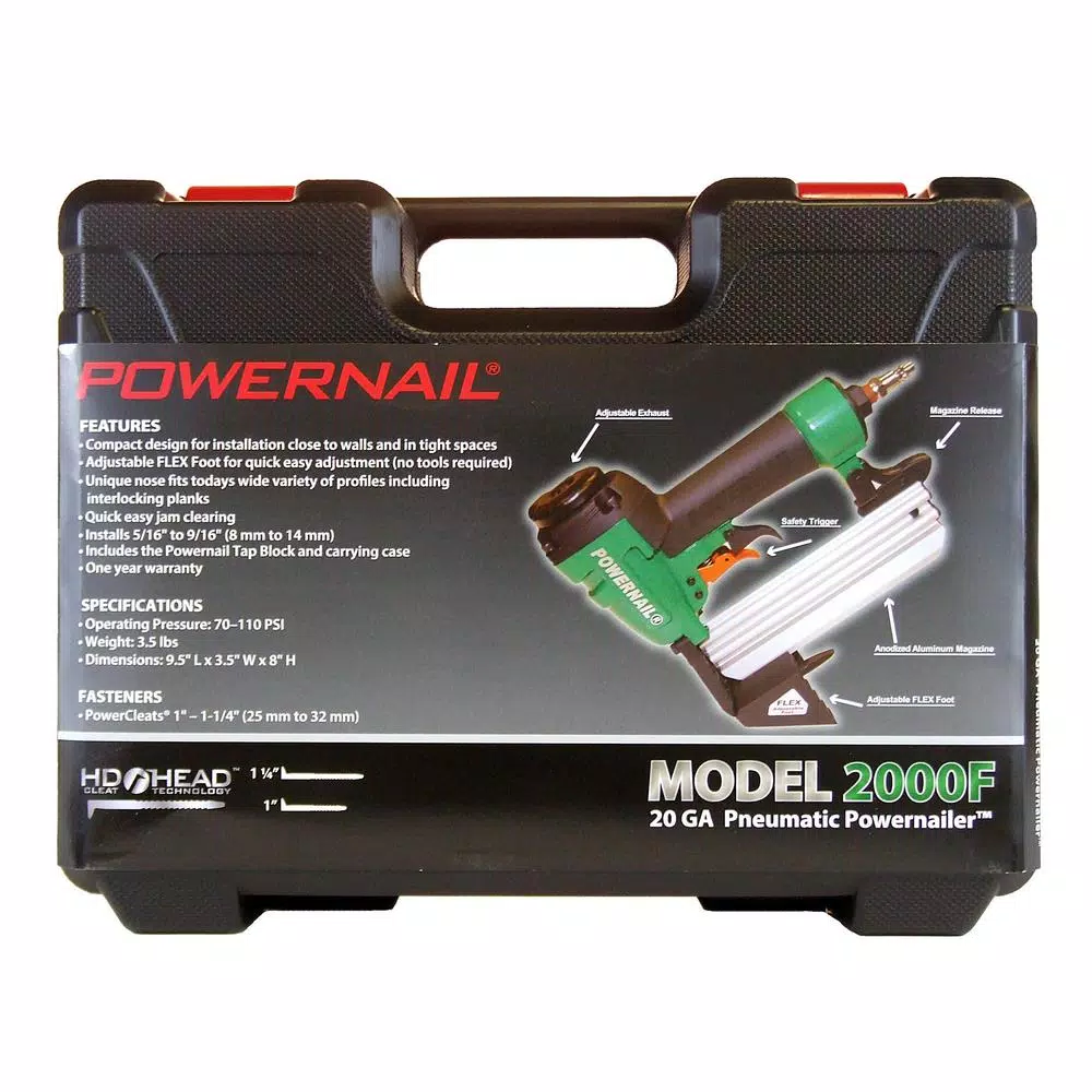 Powernail 20-Gauge Hardwood Flooring Cleat Nailer Kit with Flex Foot