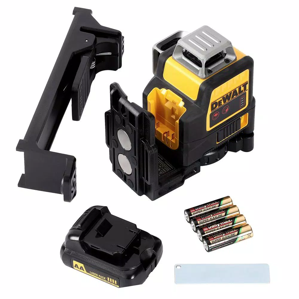DEWALT DW0811LR 2 x 360° Red Line Laser Level with Case and AA Batteries